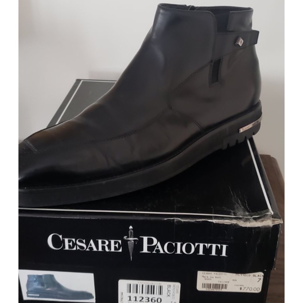 Cesare Paciotti Black Leather Boots